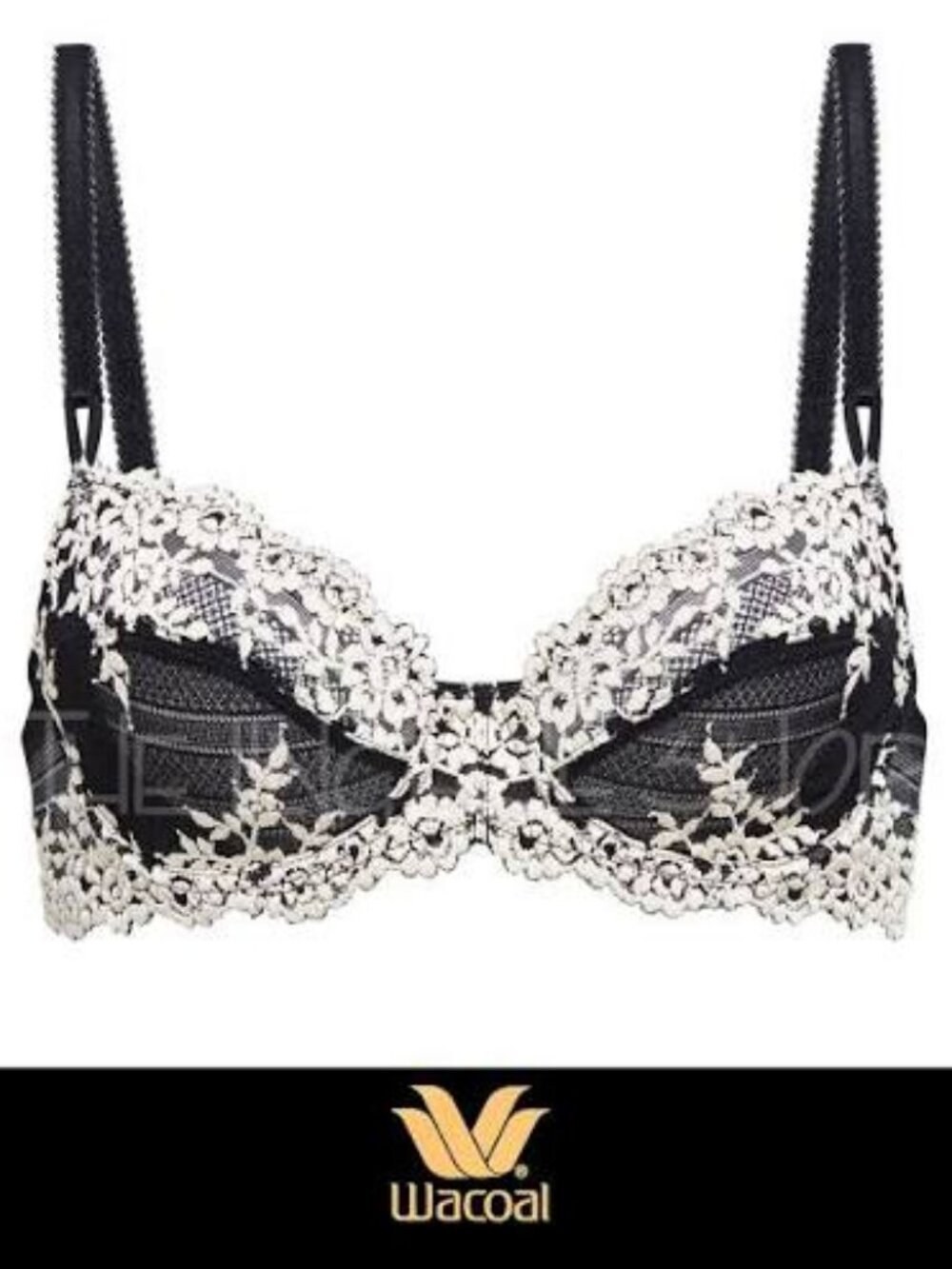 Wacoal Embrace Lace® Black & White Underwire Bra ** Size 36C